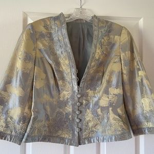 Sophisticated Silver & Gold Silk Jacket